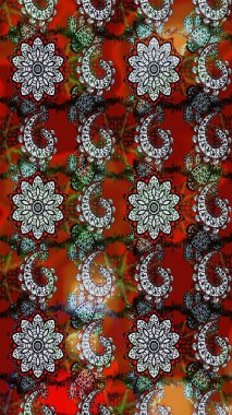 Gri ve kahverengi renkli çiçekler. Raster düz çiçek çizim deseni. Tasarım hediye paketi, tebrik kartları, posterler ve afiş tasarımı.