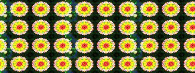 Şirin çiçekli, desenli, sarı ve gri renklerde renkli çizimler. Tekstil için suluboya eskiz deseni. El çizimi çiçek çizimi deseni (fayans)).