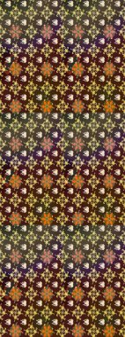 Raster çiçek izi. Raster Yumuşak kumaş deseni. Klasik taslak çizimi. Çiçeksel kahverengi ve mor çizim deseni.