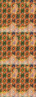 Kahverengi ve turuncu renklerde altın desenli altın elementler. Süslü raster dekorasyonu. Barok tarzında duvar kağıdı tasarımı için kusursuz damaske deseni arkaplanı.