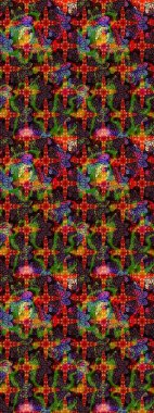 Raster suluboya çiçek deseni, narin çiçekler, kahverengi ve siyah çiçekler, tebrik kartı şablonu. Raster Güzel kumaş deseni.