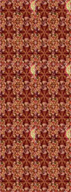 Kusursuz raster arka plan. Duvar kâğıdı barok, İspanyol kumaşı. Kırmızı ve kahverengi renklerde grafiksel, modern, pürüzsüz desen. Kusursuz çiçek deseni.