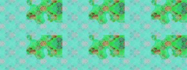 Kabile sanatı boho baskısı, klasik çiçek arkaplanı. Arkaplan dokusu, duvar kağıdı, mavi ve yeşil renkli çiçek teması. Soyut etnik raster çizim kalıbı.