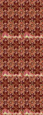 Kahverengi ve kırmızı renklerde altın elementler. Şık bir grafik desen. Çiçek deseni. Kusursuz raster arka plan. Duvar kâğıdı barok, İspanyol kumaşı.