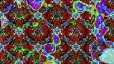 Çiçek desenli çizim. Raster illüstrasyonu. Asya tekstil tarzında. Renkli Bahar Teması eskiz kalıbı. Düz Çiçek Elementleri Tasarımı. Güzel kumaş deseni.