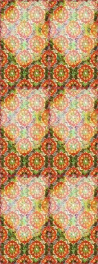 Dekoratif simetri arabesk. Doğum günü kartı, davetiye ya da afiş için iyidir. Tarafsız renklerde altın. Kusursuz ortaçağ çiçek deseni. Raster illüstrasyonu.