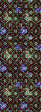 Parmak izi, kumaş, duvar kâğıdı, tekstil için raster dokusu. Renkli grunge, soyut arkaplanı kolonya ve gri çiçeklerle süslüyor. Nakış desenli çiçek deseni..