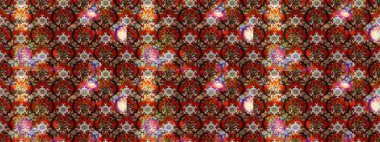 Raster illüstrasyonundaki çiçek desenli çizim. Kahverengi ve kırmızı renklerde. Güzel kumaş deseni. Raster illüstrasyonu.