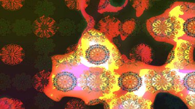 Flat Flower Elements Design. Sketch retro pattern with flowers. Colour Summer Theme sketch pattern Background. Flowers on gray and brown colors.