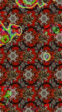 Kızılderili desenli desenli desenli şal deseni. Raster Henna dövme stili. Etnik Mandala süsü. Tekstil, tebrik kartı, boyama kitabı, telefon kılıfı baskısı için kullanılabilir.