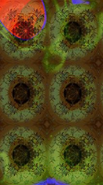 Renkli Bahar Teması eskiz kalıbı. Düz Çiçek Elementleri Tasarımı. Raster..