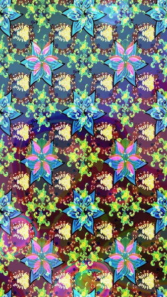 Tekstil, kumaş, kapaklar, duvar kağıtları, baskı, naylon, koleksiyon defteri, örgü, dekupaj için güzel bir eskiz. Küçük mavi ve kahverengiyle oldukça kaliteli besin torbası deseni, çiçekler. Millefleurlar.