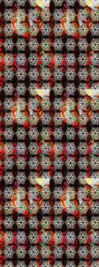 Siyah renkli etnik çiçeklerle süslenmiş zarif bir eskiz şekli. Raster Çiçek İllüstrasyonu güzel tekstil..