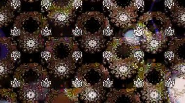 Renkli unsurlarla hareketli arka plan görüntüleri. Çiçekler. Eski model. Bayrak tarzı. Video kaydı. Şablon. Döngü. Kusursuz.. 