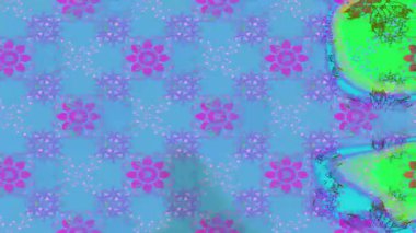 Renkli unsurlarla hareketli arka plan görüntüleri. Çiçekler. Eski model. Bayrak tarzı. Video kaydı. Şablon. Döngü. Kusursuz.. 
