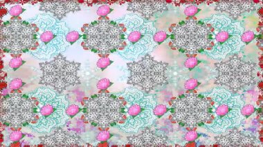 Renkli unsurlarla hareketli arka plan görüntüleri. Çiçekler. Eski model. Bayrak tarzı. Video kaydı. Şablon. Döngü. Kusursuz.. 