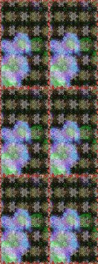 Düz Çiçek Elementleri Tasarımı. Renkli Bahar Temalı Kusursuz Arkaplan. Raster illüstrasyonu. Kusursuz desenli, modaya uygun kumaş deseni. Şirin çiçek elementleri..