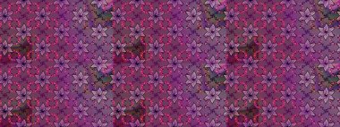 Renkli Bahar Teması eskiz kalıbı. Raster illüstrasyonundaki çiçek desenli çizim. Düz Çiçek Elementleri Tasarımı. Süslü kumaş deseni.