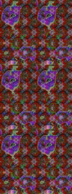 Çiçekli eskiz çizimi. Kırmızı ve kahverengi renkte çiçekler. Renkli Yaz Temalı eskiz kalıbı. Düz Çiçek Elementleri Tasarımı.