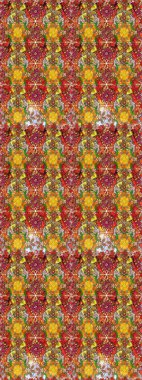 Raster - stok. Kahverengi ve sarı çiçekli kusursuz desen, suluboya çiçek deseni, şirin çiçek, duvar kağıdı, kart veya kumaş için fayanslı.