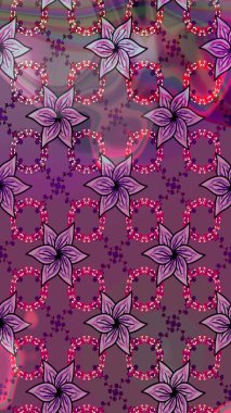 Mor ve kahverengi renkte çiçekler. Çiçek desenli eskiz. Tişört baskısı için çiçek boyama rasteriName.