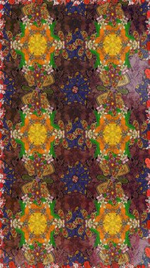 Küçük çiçekli basit bir çiçek çizimi. Moda baskısı, albüm, ambalaj kağıdı ve duvar kağıdı için zarif dekoratif süslemeler. Kahverengi ve yeşil renkli şirin çiçekler. Raster illüstrasyonu.