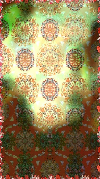 Renkli Bahar Temalı Kusursuz Arkaplan. Raster Şirin kumaş deseni. Kusursuz bir mahsul. Düz Çiçek Elementleri Tasarımı.