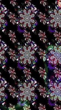 Renkli unsurlarla hareketli arka plan görüntüleri. Çiçekler. Eski model. Bayrak tarzı. Video kaydı. Şablon. Döngü. Kusursuz.. 