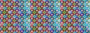 Raster. Düz Çiçek Elementleri Tasarımı. Renkli Bahar Teması çizim şablonu.