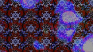 Çiçekli karalama şeklinde Raster çiçek deseni. Yumuşak, yaz çiçekleri menekşe ve kahverengi renkte. Raster illüstrasyonu.