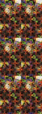 Kahverengi ve siyah renklerde. Raster illüstrasyonu. 3D çiçekler, çizim.