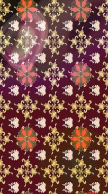 Moda baskısı. Suluboya çizim kalıbı. Dekorasyon ve tasarım için güzel bir desen. Çiçeğin suluboya çizimlerinin mükemmel deseni. Eski model. Raster illüstrasyonu.