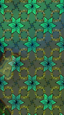 Vadinin yeşil ve mavi renkli çiçekleri. Eskiz arkaplan modeli. Raster - stok. Suluboya, elle çizilmiş.