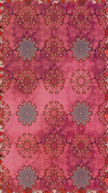 Yaz çiçekleri teması. Klasik çiçekler. Suluboya resim taklit Raster çizimi. El çizimi, soyut ve süslü elementler. Pembe ve kırmızı renkler.