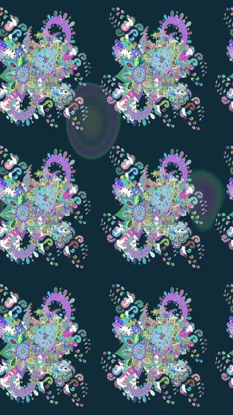 Çiçek desenli eskiz. Mavi renkli çiçekler. Tişört baskısı için çiçek boyama rasteriName.