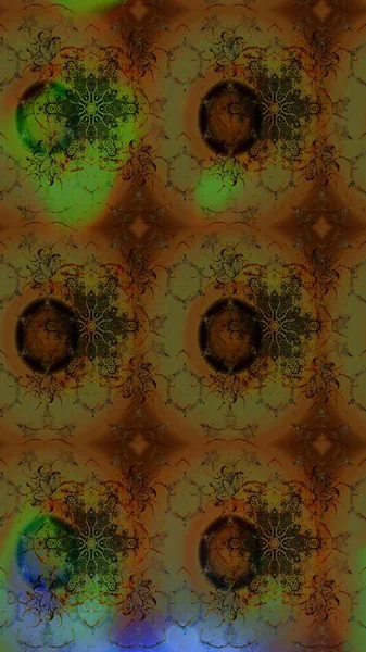 Düz Çiçek Elementleri Tasarım Raster illüstrasyonu. Renkli Bahar Teması eskiz kalıbı. Kahverengi renkli çiçekler. Çiçek eskiz kalıbı geçmişi.