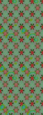 Çiçek desenli çizim. Düz Çiçek Elementleri Tasarımı. Güzel kumaş deseni. Renkli Bahar Teması eskiz kalıbı. Asya tekstil tarzında. Raster illüstrasyonu.