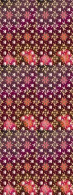 Raster illüstrasyonu. Çizim çiçek deseni duvar kâğıdı olarak kullanılabilir. Kahverengi ve mor renkte çiçekler.