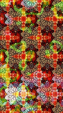 Çizim çiçek deseni duvar kağıdı, web sitesi arka planı, ambalaj kağıdı, davetiye, broşür, afiş veya web sitesi için kullanılabilir. Parlak elementlerin. El çizimi Raster illüstrasyonu.