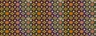 Kumaş, duvar kağıdı ve kağıt üzerine baskı yapmak için gelişen arka plan. Moda arka planında parlak buketler. Raster illüstrasyonu. Eski usul küçük çiçekli şirin bir eskiz deseni..