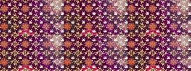 Sabıka fotoğraflarında, bebek kıyafetlerinde, duvar kâğıtlarında, paket kutularında falan kullanılabilir. Zarif, parlak ve eskiz mor ve bej desenli çiçek deseni.