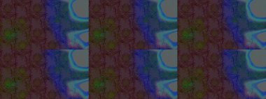 Raster illüstrasyonu. Çiçek ve yapraklı karalama şeklinde Raster çiçek deseni. Yumuşak, bahar çiçekleri kahverengi ve mavi renklerde.