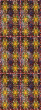 Renkli Bahar Teması eskiz kalıbı. Kahverengi ve yeşil renkli çiçekler. Düz Çiçek Elementleri Tasarımı. Sevimli çiçek raster deseni.