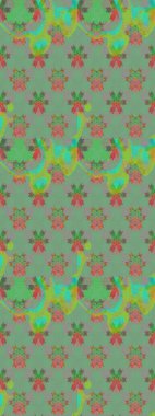 Çizim çiçek deseni duvar kâğıdı olarak kullanılabilir. Raster illüstrasyonu. Yeşil ve gri renkte çiçekler.