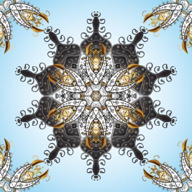 Renkli mandala deseni, Arapça arka plan. Tarafsız ve gri renklerde klasik dekoratif süs. Vector East, Islam, Indian, motif, canlanma girdabı. Etnik doku. Doğu, simetri dantel duvar kağıdı