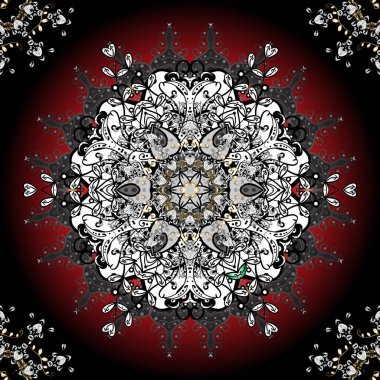 Siyah ve gri renkte vektör renkli mandala şekli. Premium logotype. İzole edilmiş çiçek logosu. Biyoloji, çevre şirketi veya kaplıca salonu için iş kimliği kavramı.