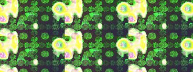 Tekrarlayan çiçek arkaplanı, zarif yeşil ve gri çiçek duvar kağıdı. Yeşil ve gri renkler üzerine çiçek desenli çizimler, el yapımı papatyalar, papatyalar.