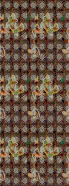 Raster suluboya çiçek deseni, narin çiçekler, kahverengi ve gri çiçekler, tebrik kartı şablonu. Raster Güzel kumaş deseni.