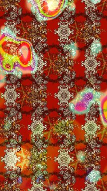 Düz Çiçek Elementleri Tasarımı. Raster Şirin kumaş deseni. Eskiz klasiği. Renkli Bahar Teması çizim şablonu.