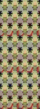 Raster çiçekleri klasik tarzda çizilmiş. Raster illüstrasyonu. Tarafsız ve gri renklerde bahar çiçekleri. Çiçekli yumuşak çizim deseni.